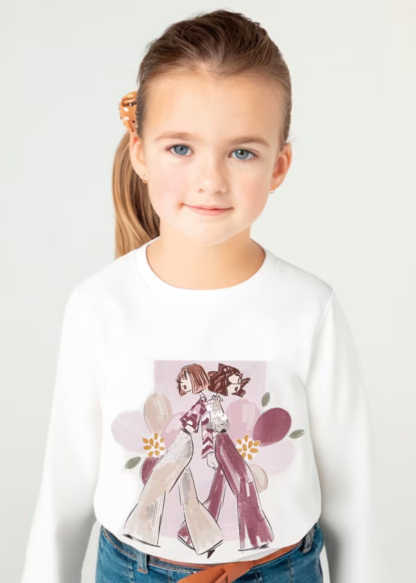 Camiseta manga comprida  Mini Menina 6C