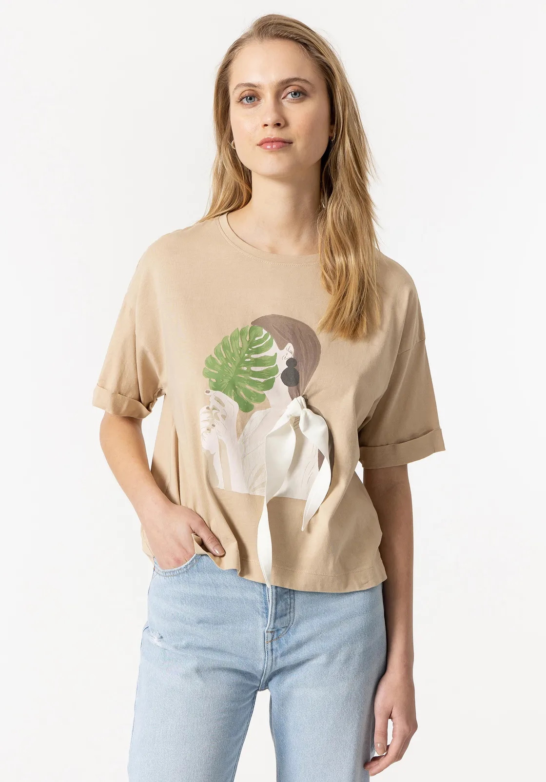 T-Shirt's S/S Macadamia_1 Senhora