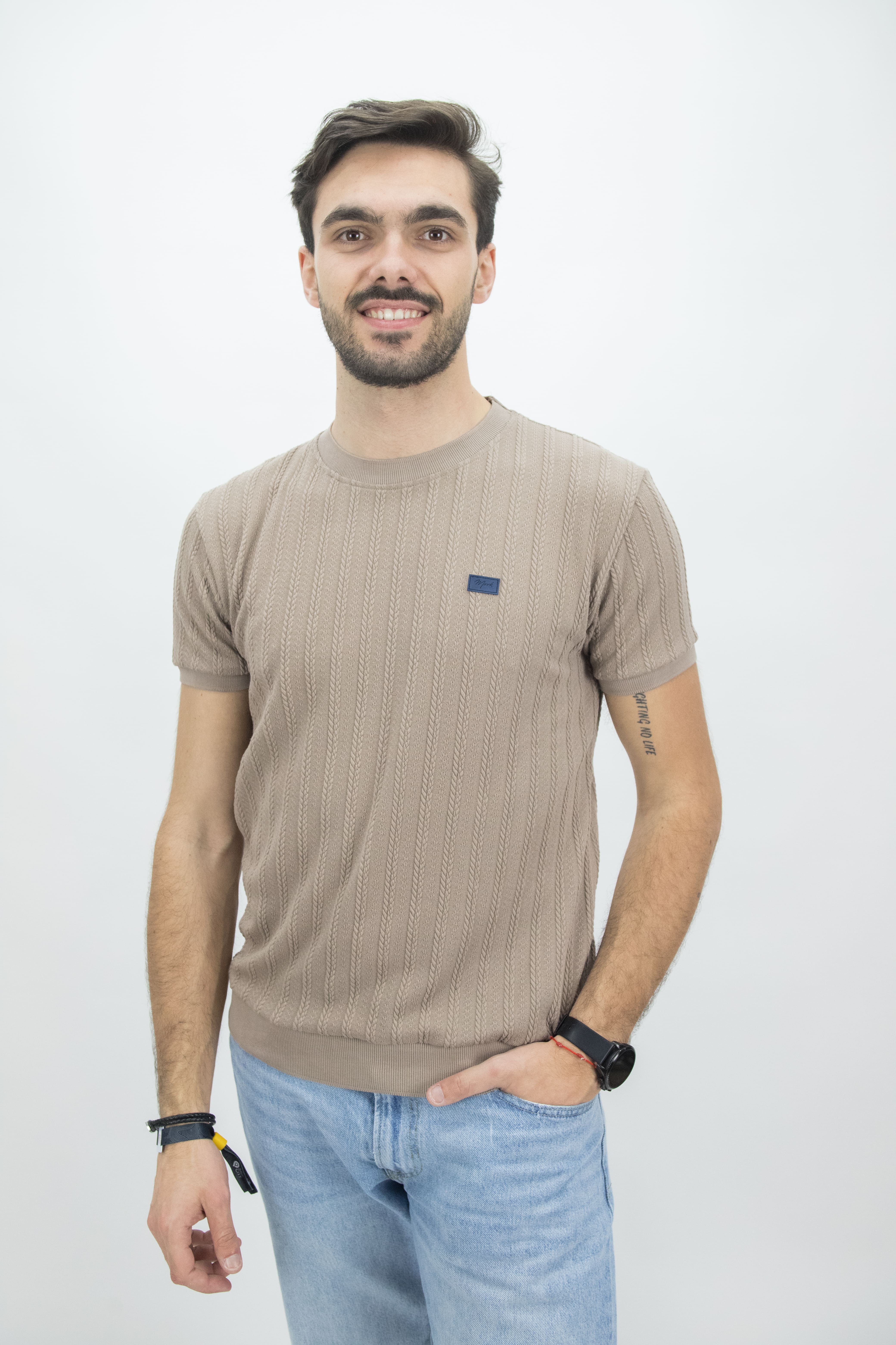 T-Shirts Homem em Tricot  50% Algodão 50% poliester                 