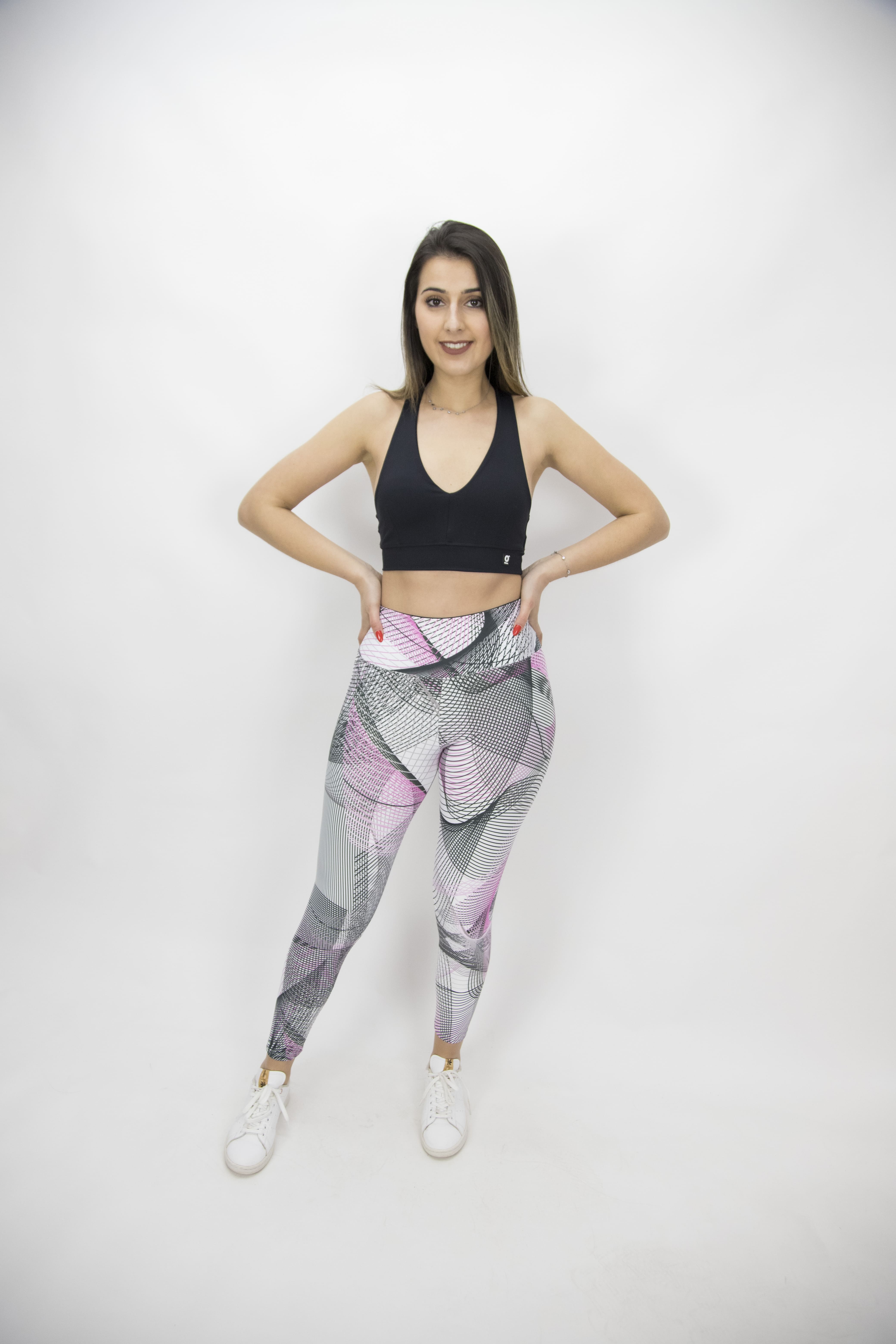 Leggings Cinta Subida Sublimada 80% Poliamida 20% Elastano      