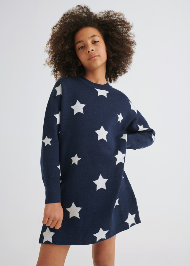 Vestido tricot estrelas